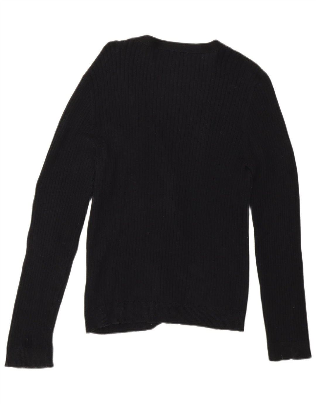 Chaps Dame Petite Cardigan Sweater UK 14 Medium Sort Bomuld