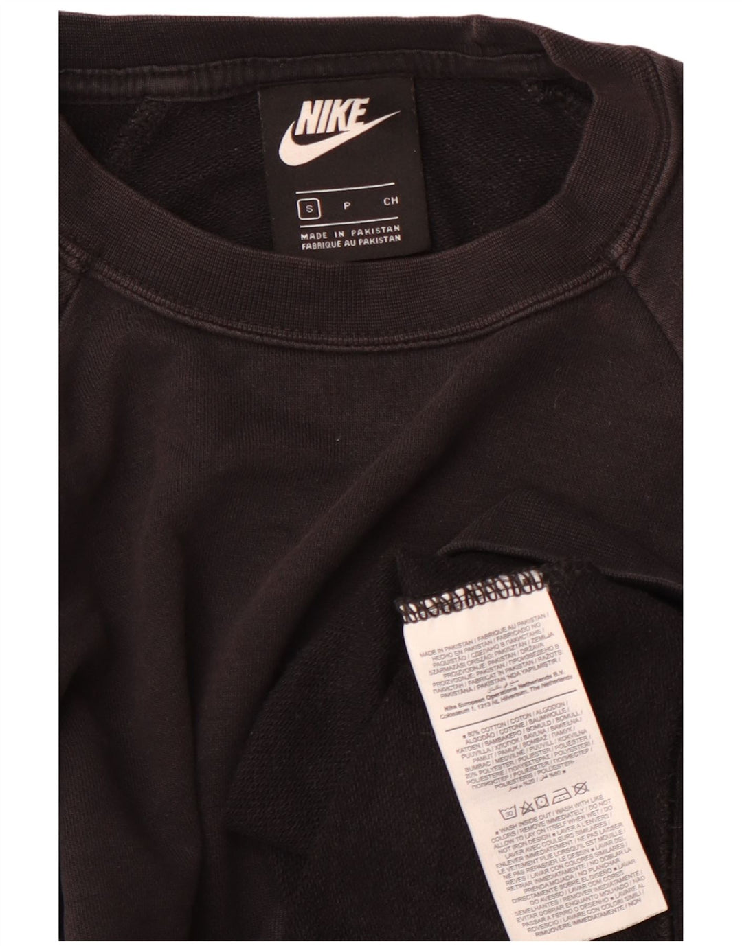 Nike Dame Oversized Sweatshirt Jumper UK 10 Small Black Bomuld