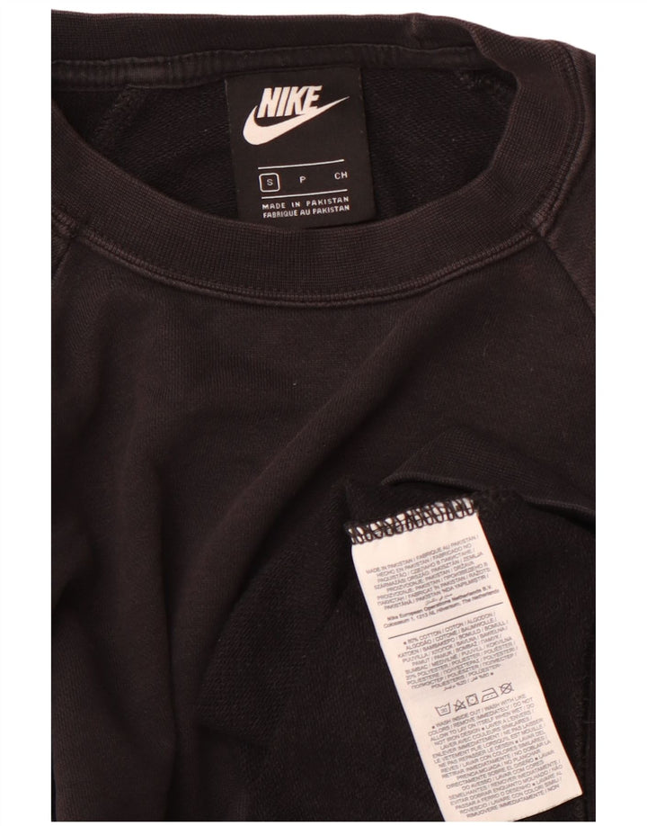 Nike Dame Oversized Sweatshirt Jumper UK 10 Small Black Bomuld