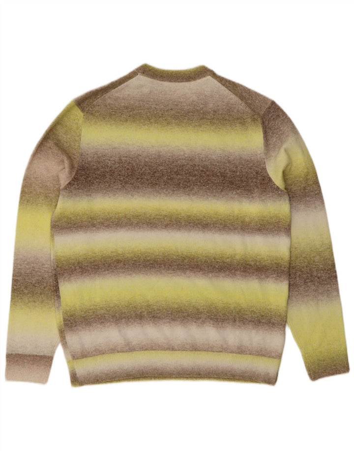 Esprit Herre Jumper Sweater med rund hals Stor gul stribet bomuld