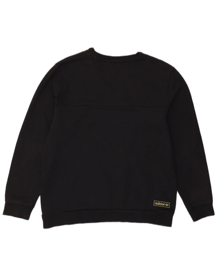 Adidas Herre Sweatshirt Jumper Stor Sort Colourblock Bomuld
