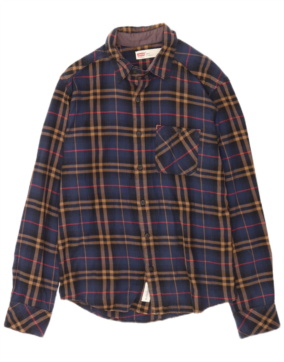 Levi's Herre Standard Fit Flanellskjorte Medium Navyblå Ternet Bomuld