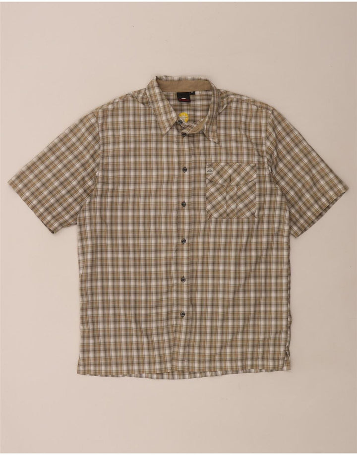 MC Kinley Kortærmet Herreskjorte Medium Khaki Ternet polyester