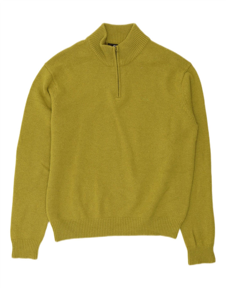 Fila Herre Zip Neck Jumper Sweater XL Khaki Wool