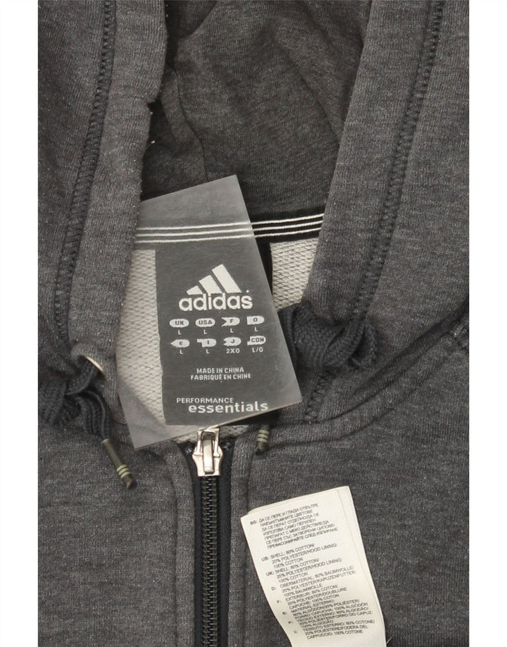 Adidas Hættetrøje med lynlås til mænd Stor Grå Bomuld