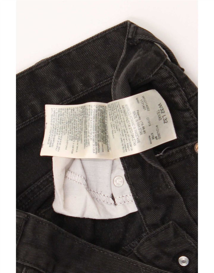 Wrangler Herre Texas Straight Jeans W32 L32 Sort Bomuld