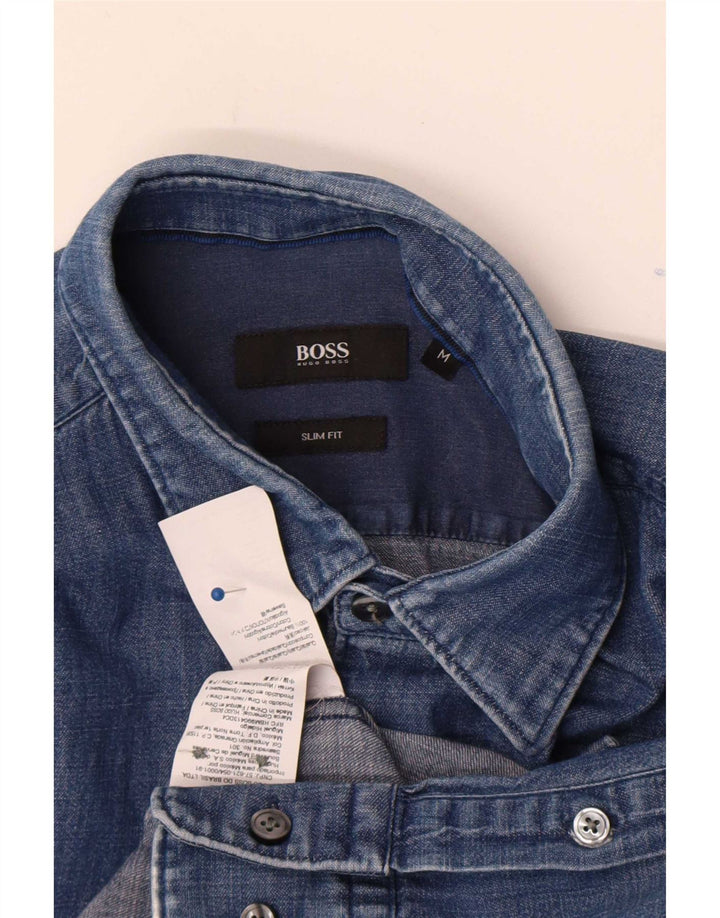 Hugo Boss Herre Slim Fit Denim Shirt Medium Blue Bomuld