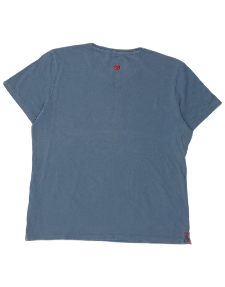 Fat Face Herre Grafisk T-Shirt Top Stor Blå Bomuld