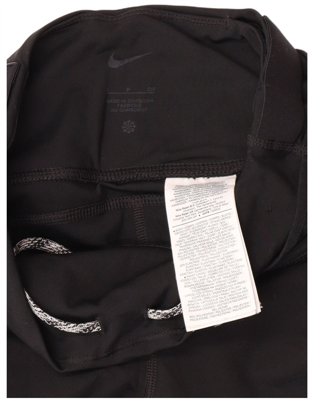Nike Dame Grafiske Leggings UK 8 Small Black Polyester