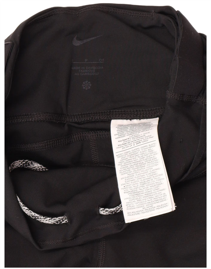 Nike Dame Grafiske Leggings UK 8 Small Black Polyester