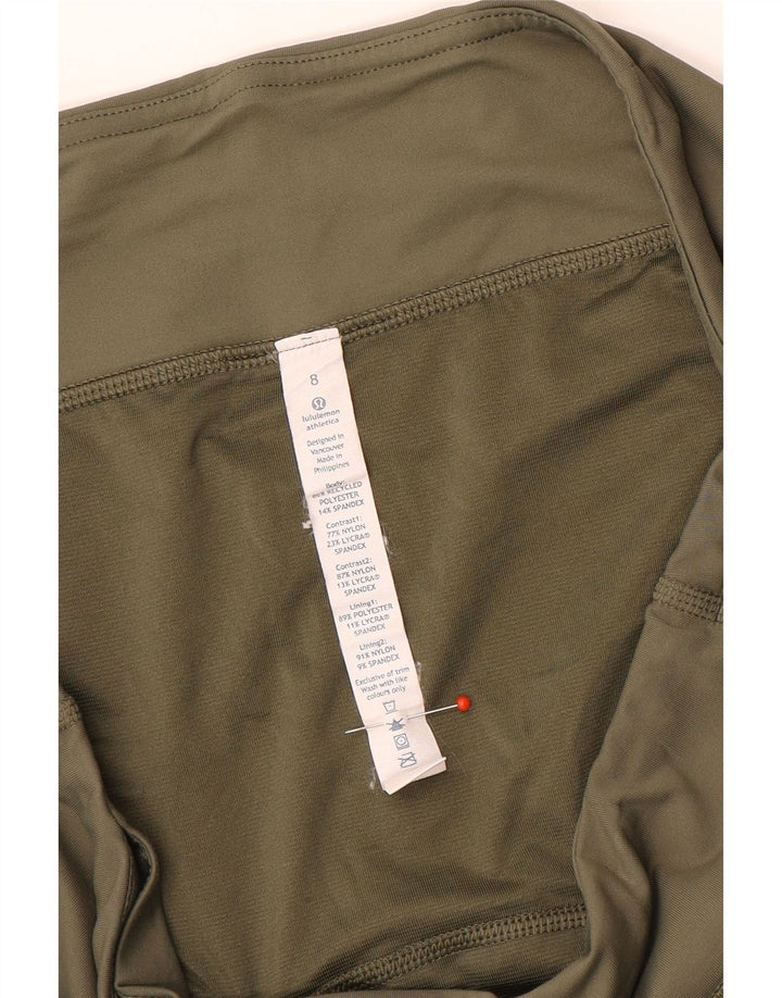 LULULEMON Sportsshorts til kvinder UK 8 Small Khaki Camouflage Polyester