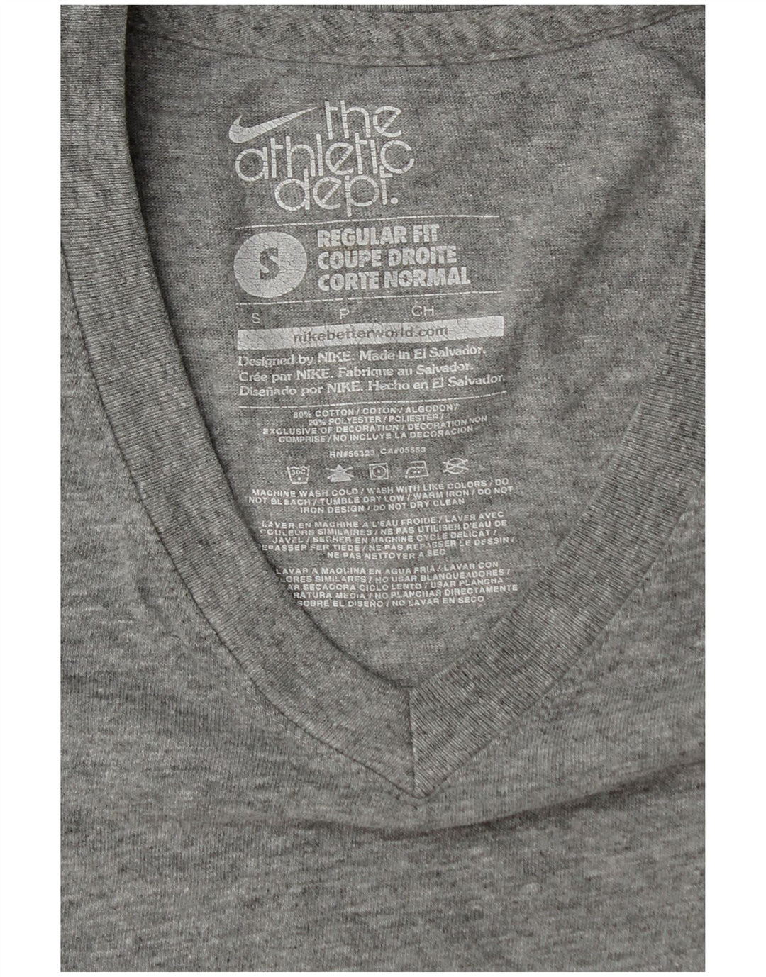 Nike Herre Regular Fit T-Shirt Top Lille Grå Flecked Bomuld