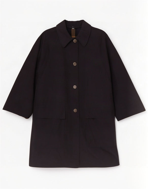 Vintage Dame Poncho Coat UK 14 Medium Navy Blue