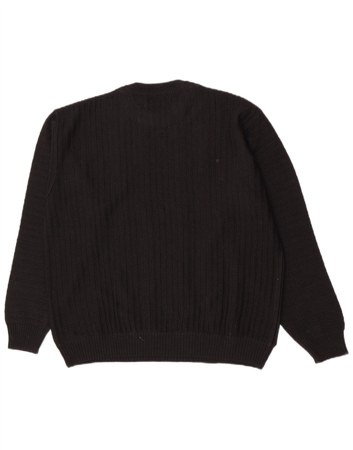 Saffo Herre Crew Neck Jumper Sweater IT 50 Medium Sort Geometrisk