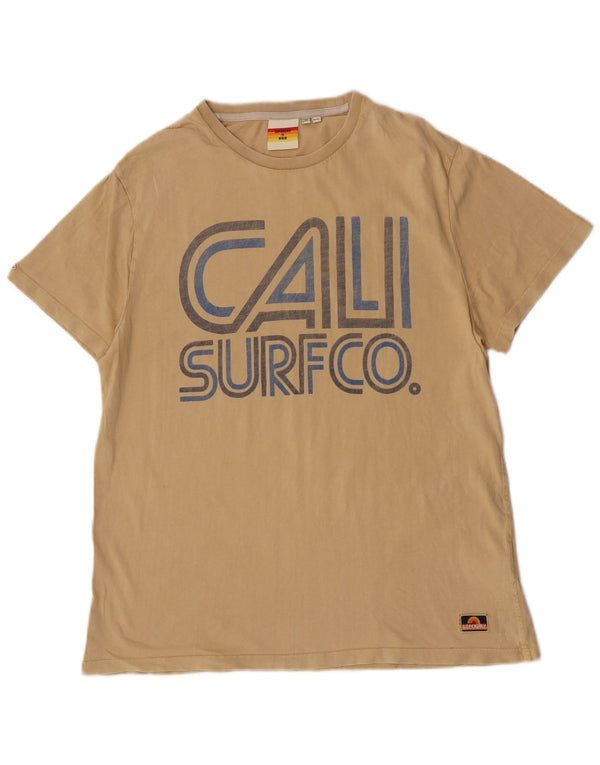 Superdry Herre Slim Fit Grafisk T-Shirt Top 2XL Beige Bomuld