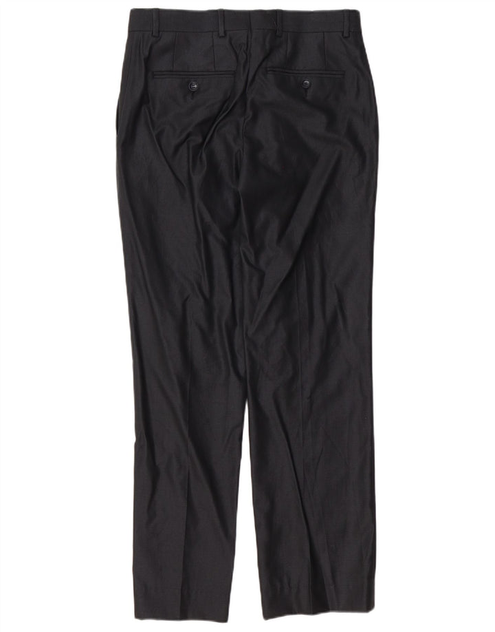 Zara Straight Suit Bukser til mænd EU 38 Small W30 L30 Sort Polyester