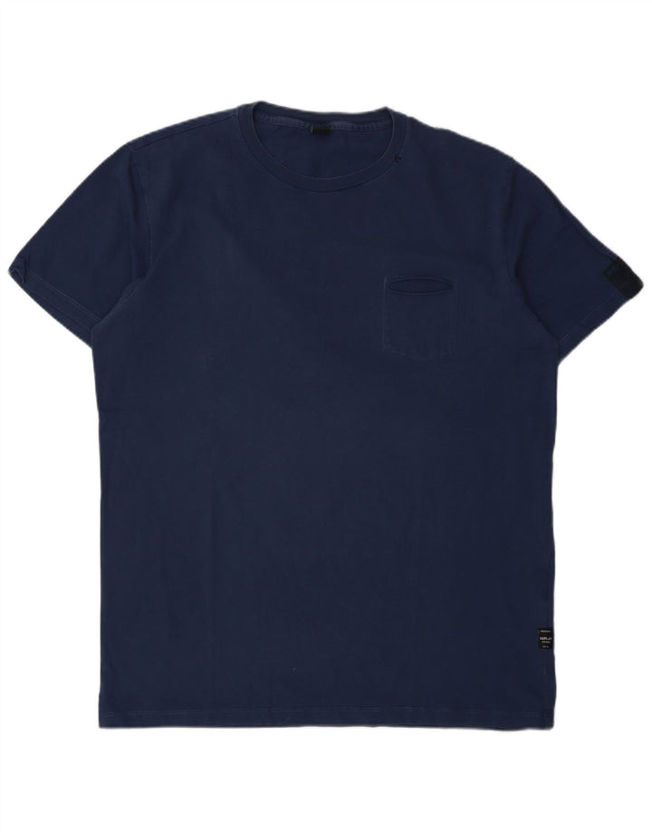 Replay Herre T-Shirt Top XL Marineblå