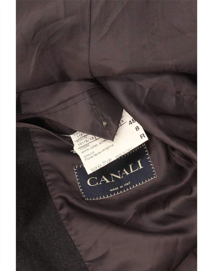 Canali Herre 3-knaps blazerjakke IT 48 Medium Sort Virgin Wool