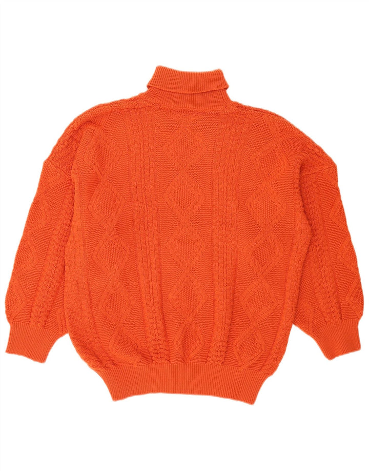 Vintage Herre rullehals sweater stor orange