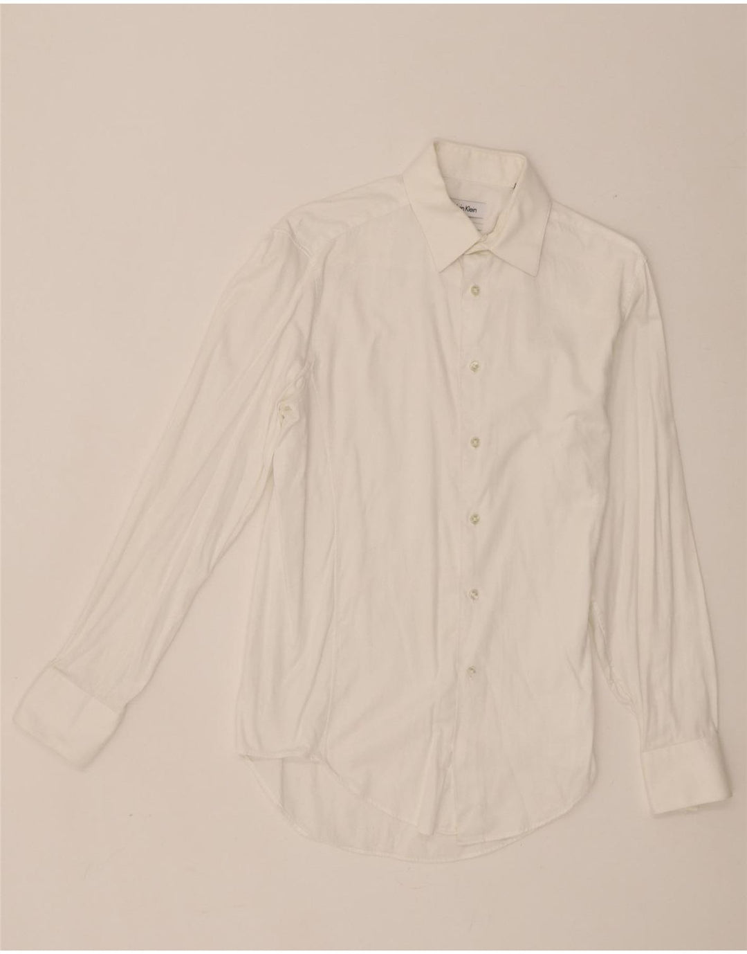 Calvin Klein Herre Slim Fit Skjorte Størrelse 15 Medium Hvid Bomuld