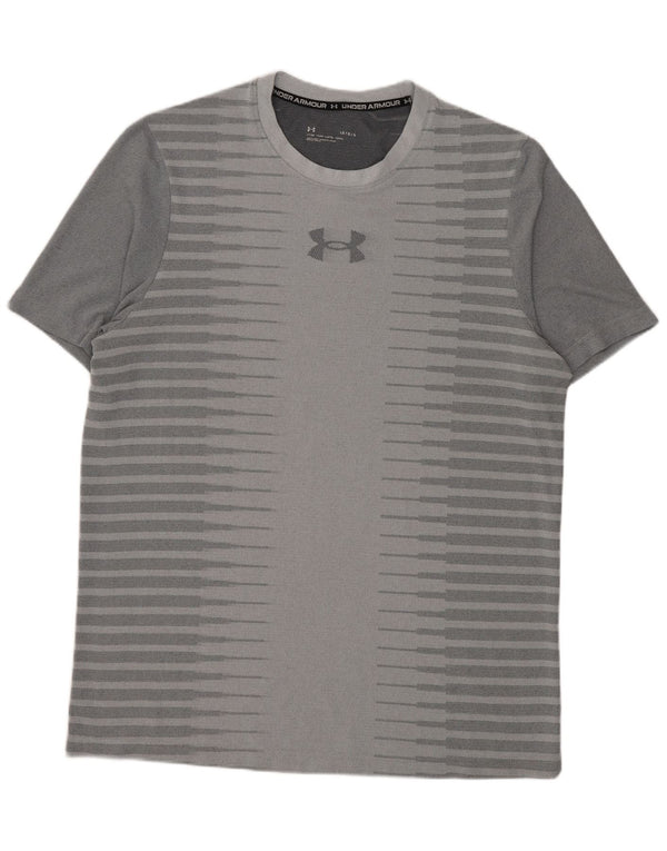 Under Armour Herre Grafisk T-Shirt Top Stor Grå Stribet