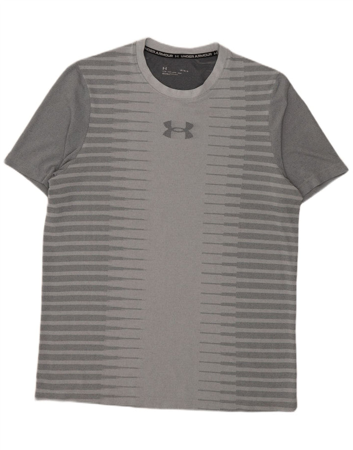 Under Armour Herre Grafisk T-Shirt Top Stor Grå Stribet