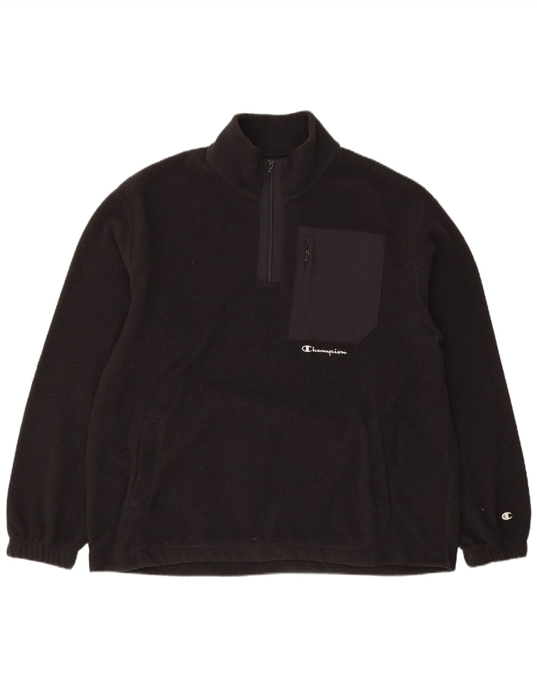 Champion herre lynlås-hals fleece jumper stor sort polyester