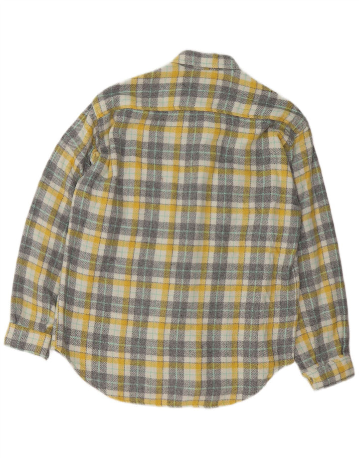 Vintage flannelskjorte til mænd, medium gul ternet