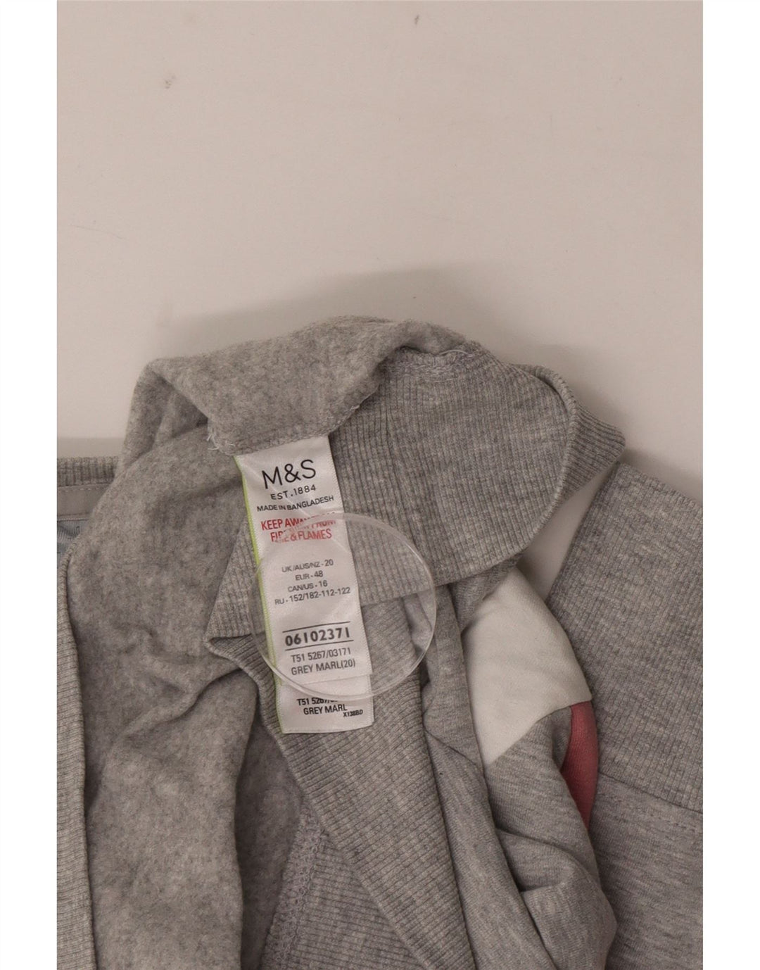 Marks & Spencer Womens Crop Sweatshirt Jumper UK 20 2XL Grå Colourblock