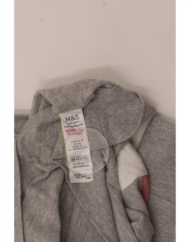 Marks & Spencer Womens Crop Sweatshirt Jumper UK 20 2XL Grå Colourblock