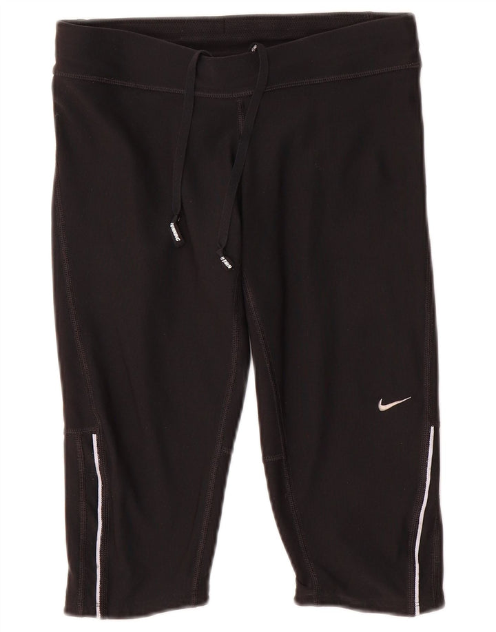 Nike Dame Dri Fit Capri Leggings UK 10 Small Black Polyester
