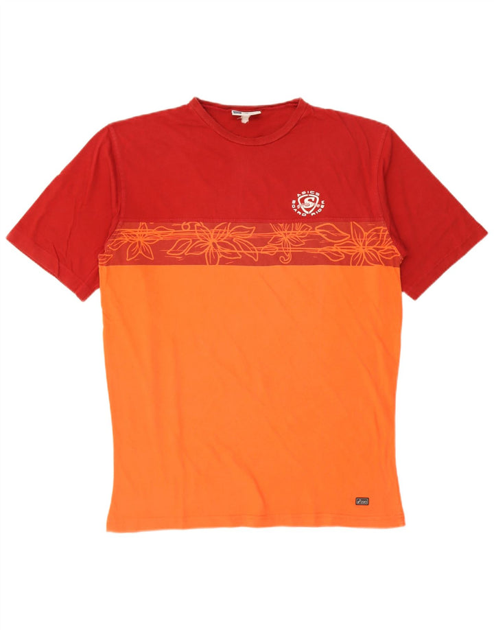 Asics Herre Grafisk T-Shirt Top Stor Orange Colourblock