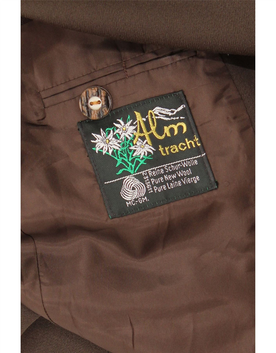 Vintage herre 3-knaps blazerjakke UK 38 Medium brun uld