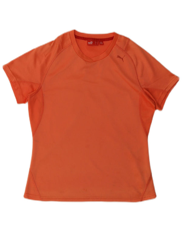 Puma T-Shirt Top UK 12 Medium Orange Polyester