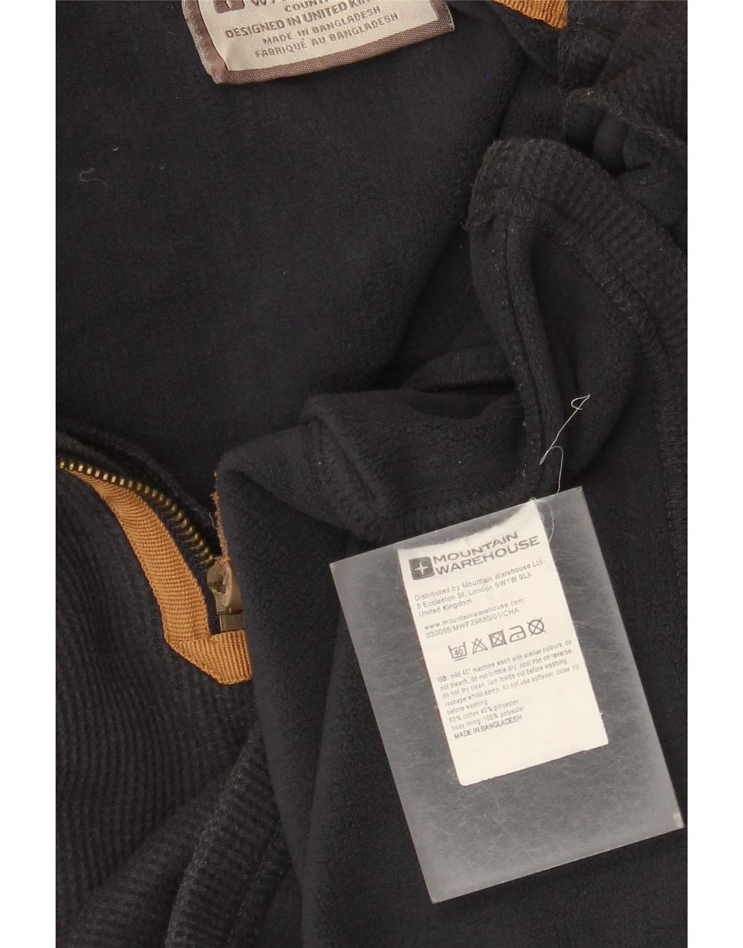 Mountain Warehouse Herre Zip Neck Sweatshirt Jumper Large Navy Blue Bomuld