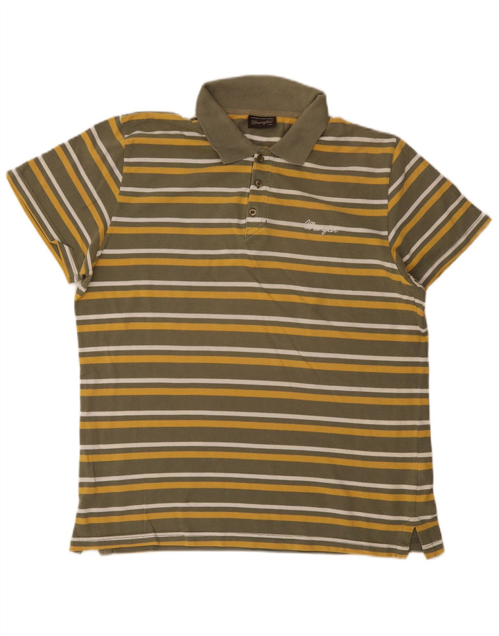 Wrangler Polo Shirt til mænd 2XL Khaki stribet