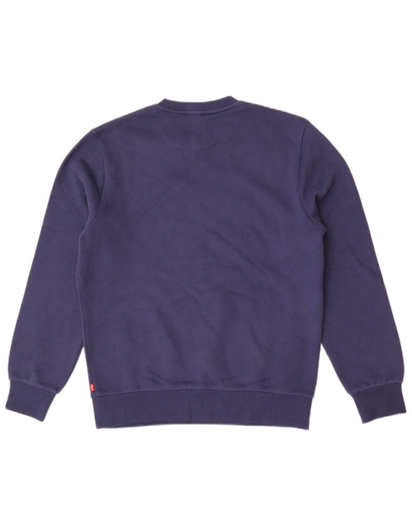 Levi's Herre Grafisk Standard Fit Sweatshirt Jumper Small Navy Blue Classic