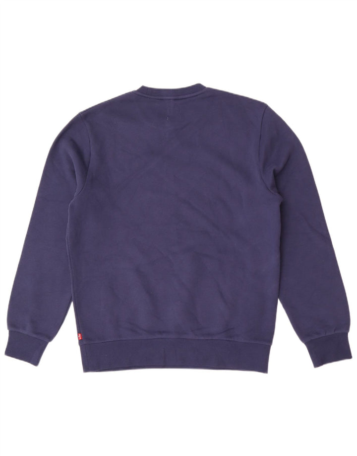 Levi's Herre Grafisk Standard Fit Sweatshirt Jumper Small Navy Blue Classic