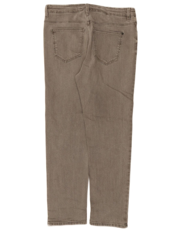 Marks & Spencer Dame Straight Jeans UK 10 Small W30 L25 Grey Floral
