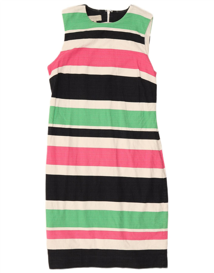 HOBBS Dame Sleeveless Sheath Dress UK 10 Small Multicolored Striped