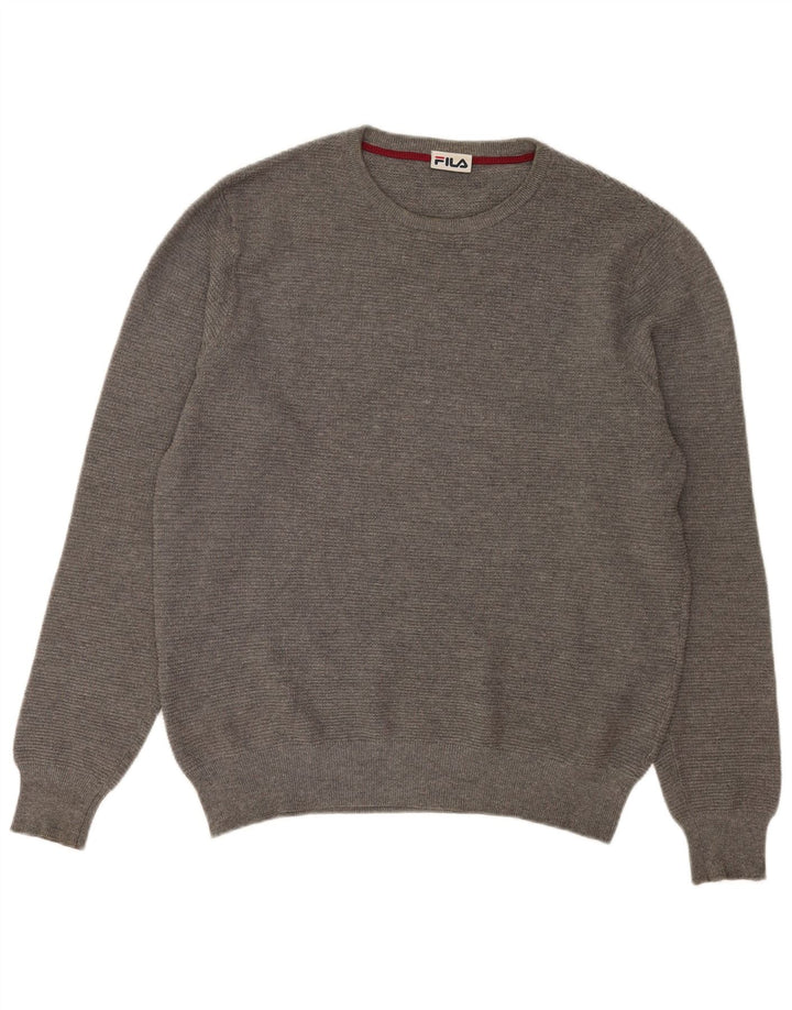 Fila Herre Crew Neck trøje Sweater Large Grå