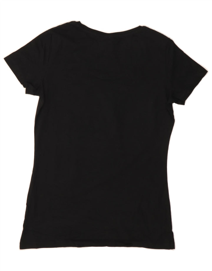 CHAMPION Womens Graphic T-Shirt Top UK 12 Medium Black Vintage Champion and Second-Hand Champion from Messina Hembry 