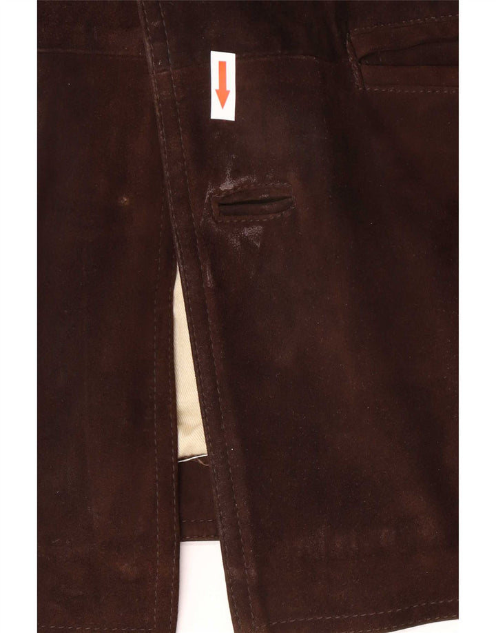 David Moore Herre Ruskind Windbreaker Coat IT 50 Stor Brun Læder