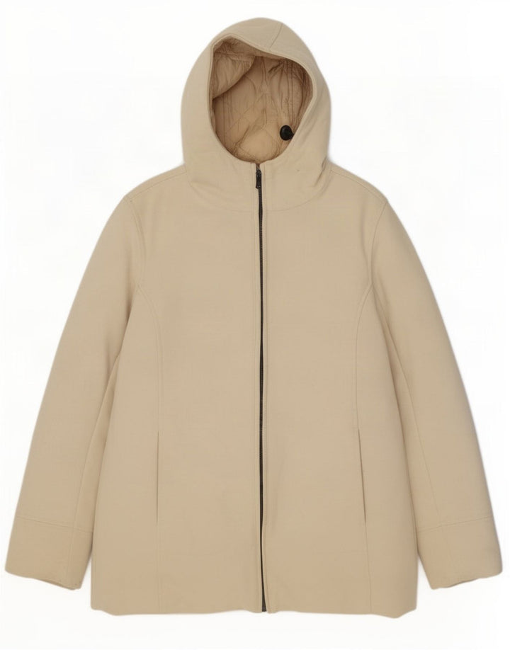 Henri Lloyd Dame Hætteoverfrakke UK 14 Medium Beige Uld