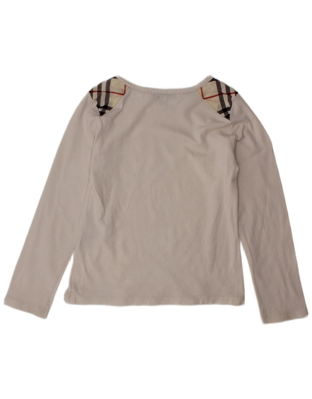 BURBERRY Girl Top Langærmet 5-6 År Hvid Ternet