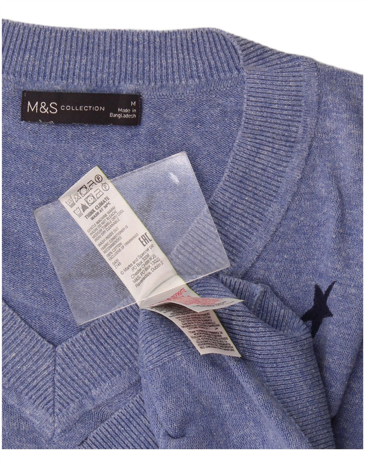 Marks & Spencer Dame abstrakt mønster V-hals sweater UK 14 Medium