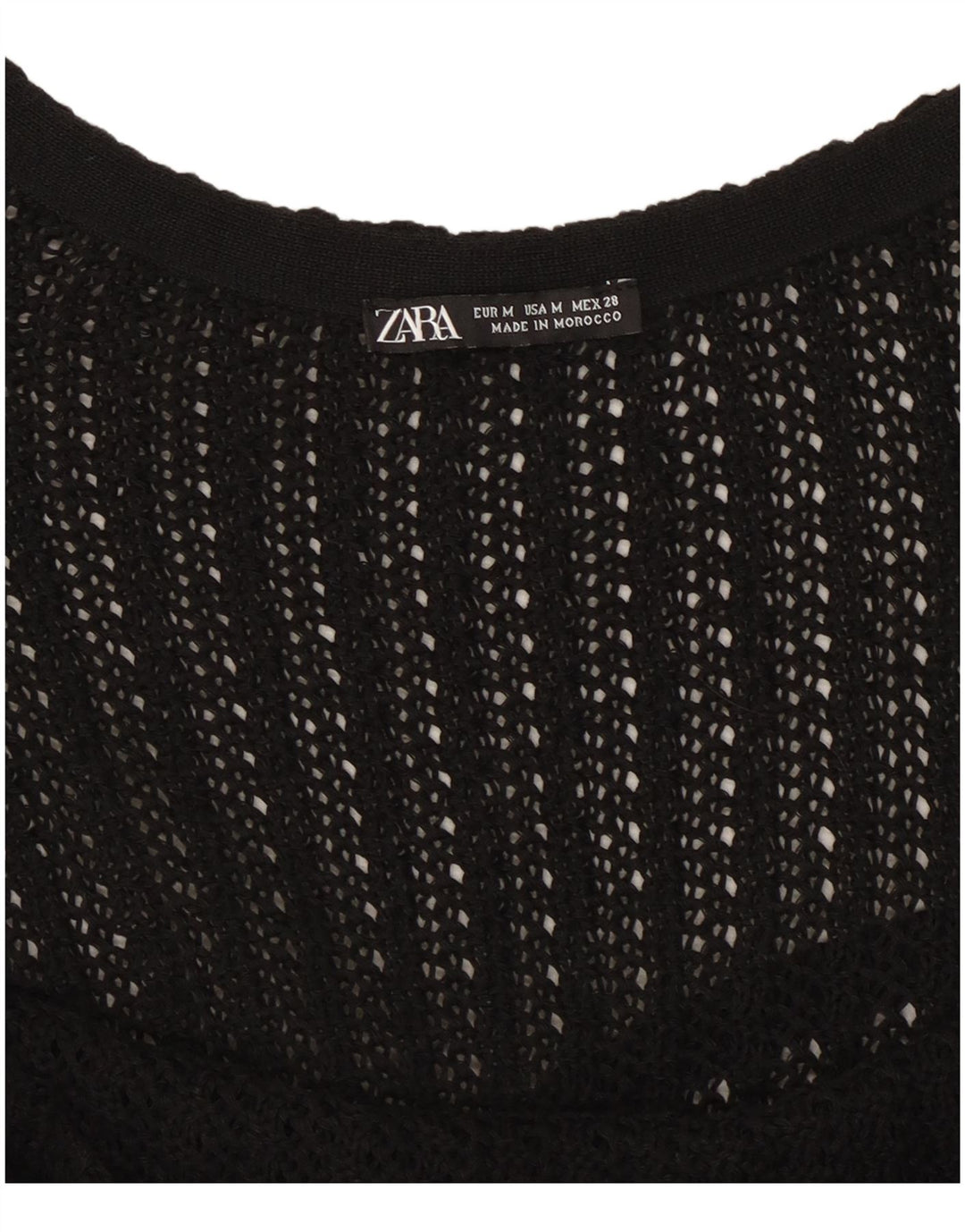 Zara Dame Ærmeløs Strik Asymmetrisk Kjole UK 14 Medium Sort