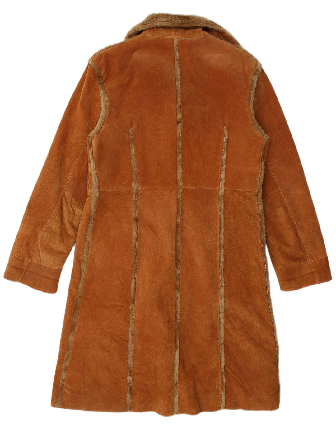 Vintage Dame Shearling Coat UK 18 XL brunt læder