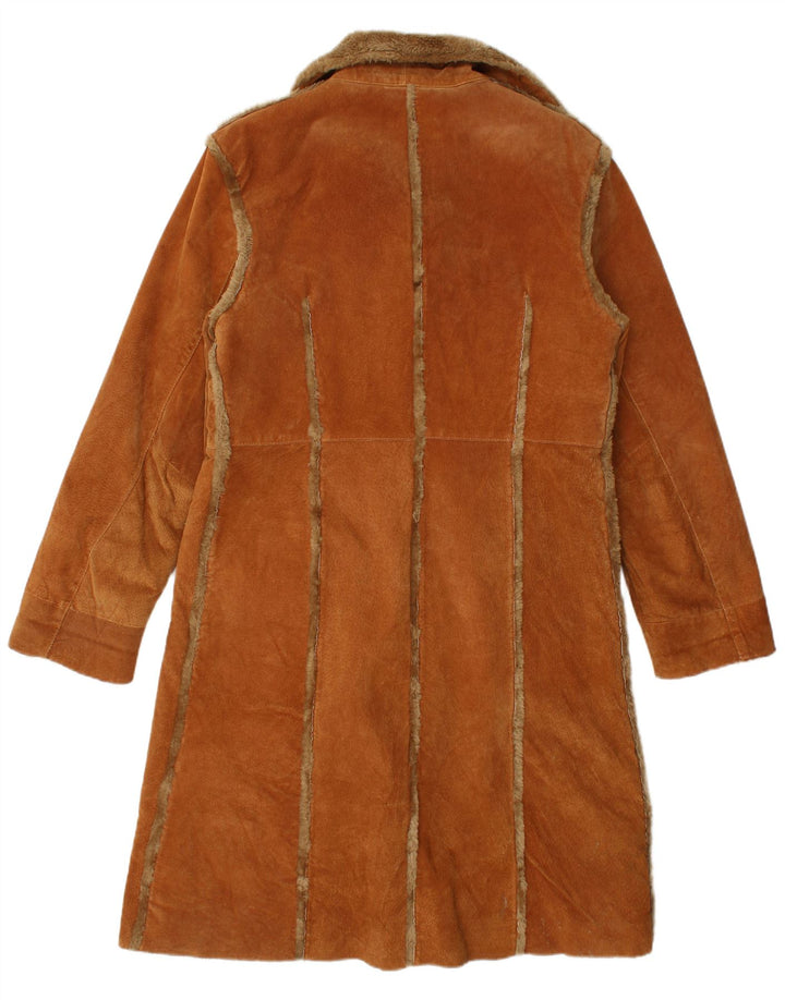Vintage Dame Shearling Coat UK 18 XL brunt læder