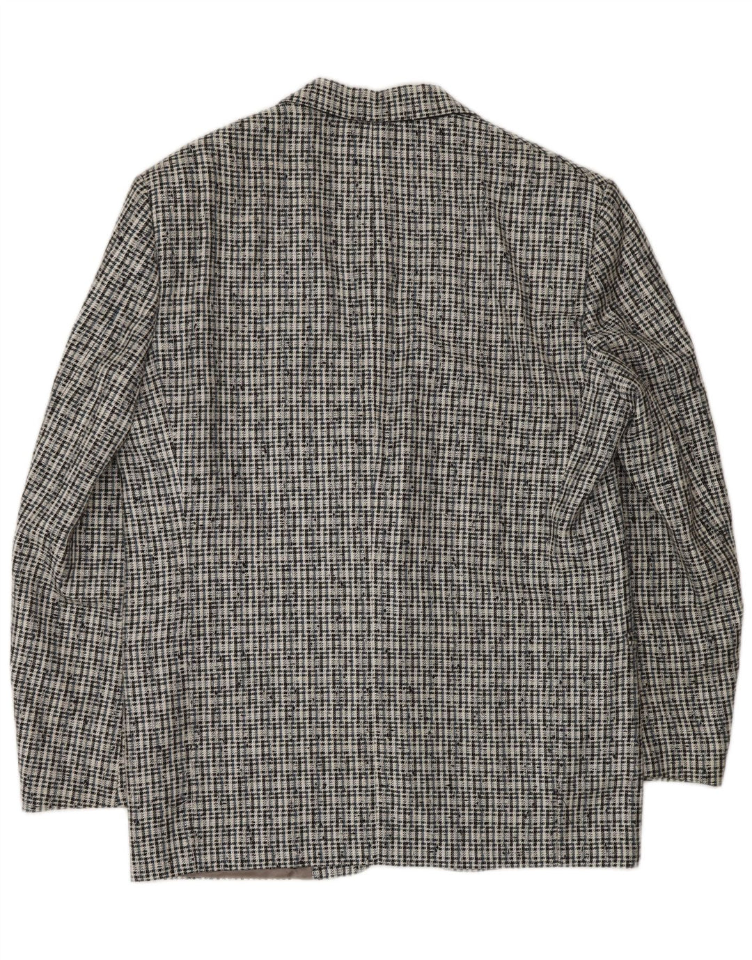 VINTAGE Herre 2-knaps blazerjakke IT 50 Stor grå ternet polyester